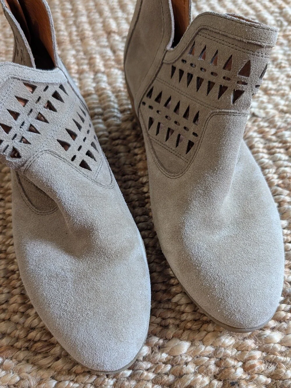 Pikolinos Taupe Suede Cutout Ankle Booties